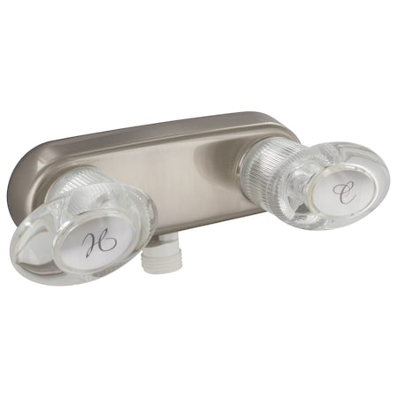 Valterra SHOWER VALVE W/ VAC BRKR, 4IN, 2 LEVER, 1/4 TURN, PLASTIC, BRUSHED NIC PF223441